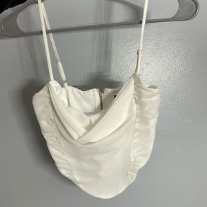 White fox white bustier corset top